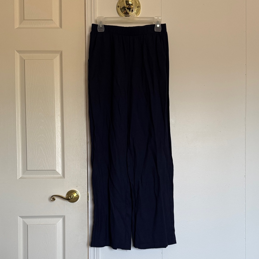 Navy Blue Wide-Leg Pants